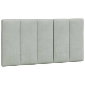 vidaXL Coussin de tête de lit Hanko gris clair 100 cm velours