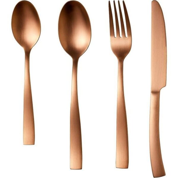Ménagères 24 pièces inox - Finition cuivre