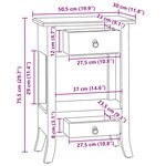 vidaXL Table console avec tiroir Naturel 50 5 x 30 x 75 5 cm