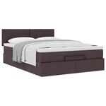 vidaXL Lit ottoman avec matelas marron foncé 140x190 cm tissu