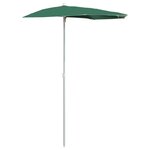 vidaXL Demi-parasol de jardin avec mât 180x90 cm Vert