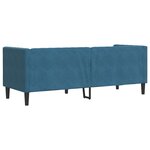 vidaXL Canapé Chesterfield avec traversins 3 places bleu velours