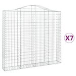 vidaXL Paniers à gabions arqués 7 Pièces 200x30x180/200 cm Fer galvanisé