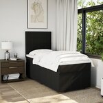 vidaXL Sommier à lattes de lit et matelas Noir 80x200 cm Tissu