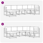 vidaXL Ensemble de canapés d'extérieur 7 pc Blanc et Beige Polyester