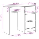 vidaXL Bureau blanc d'écriture Blanc MDF Moyen Rangement