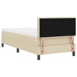 vidaXL Lit Box Spring avec Matelas & LED Crème 100x200 cm Tissu