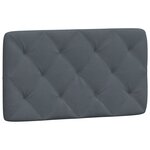 vidaXL Coussin de tête de lit gris foncé 90 cm velours