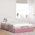vidaXL Cadre de lit ottoman sans matelas rose 120x200 cm velours