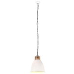 vidaXL Lampe suspendue industrielle Blanc Fer et bois solide 35 cm E27