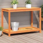vidaXL Table de rempotage avec étagère cire marron bois massif de pin