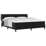 Lit à ressort avec matelas vidaXL Noir 180x200 cm Velours