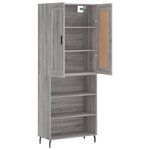 vidaXL Buffet haut Sonoma gris 69 5x34x180 cm Bois d'ingénierie