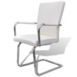 vidaXL Chaises à manger cantilever lot de 6 blanc similicuir