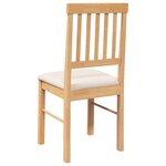 vidaXL Chaises à manger coussins 2 Pièces bois massif caoutchouc