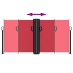 vidaXL Auvent latéral rétractable rouge 120x1000 cm