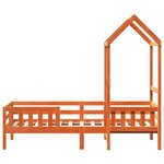 vidaXL Cadre de lit avec toit cire marron 75x190 cm bois massif de pin