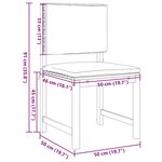 Chaises de jardin sans accoudoirs avec coussins - 2 Pièces en bois d'acacia