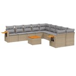 vidaXL Salon de jardin 11 Pièces avec coussins beige résine tressée