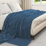 vidaXL Couvertures à jeter 6 Pièces Bleu marine 270 x 240 cm Toison