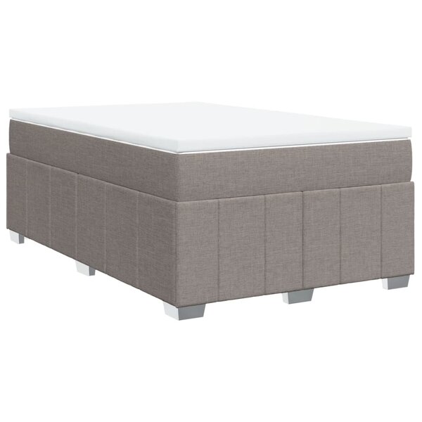 vidaXL Sommier à lattes de lit avec matelas Taupe 120x200 cm Tissu