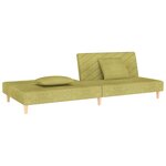 vidaXL Canapé-lit à 2 places avec deux oreillers Vert Tissu