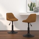 vidaXL Chaises de salle à manger pivotantes Géométrique 2 Pièces Marron