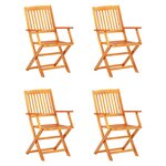 vidaXL Ensemble à manger d'extérieur pliable 5Pièces Bois d'acacia solide