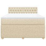 vidaXL Sommier à lattes de lit avec matelas Crème 140x200 cm Tissu