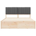vidaXL Cadre de lit avec tête de lit rembourrée Gris foncé