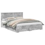 vidaXL Cadre de lit Gris béton 160 x 200 cm Bois d'ingénierie
