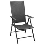 vidaXL Chaises de jardin lot de 4 Résine tressée Noir