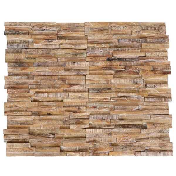 vidaXL Panneaux de revêtement mural 3D 10 Pièces 1 01 m² Bois de teck