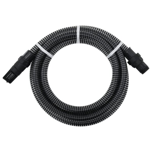 vidaXL Tuyau d'aspiration avec raccords en PVC noir 1" 7 m PVC