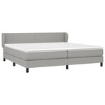 vidaXL Sommier à lattes de lit avec matelas Gris clair 200x200cm Tissu