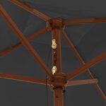 vidaXL Parasol de jardin avec mât en bois anthracite 198x198x231 cm