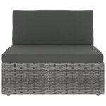 Salon de jardin meuble d'extérieur ensemble de mobilier 7 pièces avec coussins gris résine tressée 02_0017223