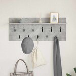 vidaXL Porte-manteau mural avec étagère Gris béton Bois d'ingénierie