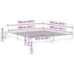 vidaXL Cadre de lit Chêne noir 203 x 203 x 25 cm Bois d'ingénierie