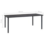 vidaXL Table à dîner d'extérieur Anthracite 190x90x74 cm Acier