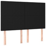 vidaXL Sommier à lattes de lit avec matelas Noir 140x200 cm Tissu