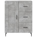 vidaXL Buffet gris béton 69 5x34x90 cm bois d'ingénierie