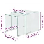 vidaXL Ensemble de tables gigognes 2 Pièces Verre trempé Transparent