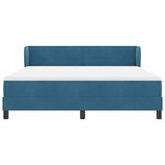 vidaXL Lit à ressorts avec matelas Bleu foncé 180 x 200 cm Velours
