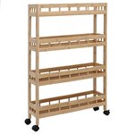 vidaXL Chariot de Cuisine avec Roues Naturel 60 x 18 x 97 cm Bambou