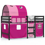 vidaXL Lit mezzanine enfants avec tunnel sans matelas rose 90x190 cm
