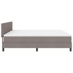 vidaXL Lit à ressorts avec tête de lit Taupe 200 x 200 cm tissu