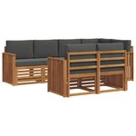 vidaXL Ensemble de canapés d'extérieur 7 pc Naturel et Anthracite