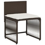 vidaXL Ensemble à manger de jardin et coussins 7 Pièces marron rotin