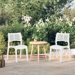 vidaXL Chaises de jardin 2 Pièces Blanc Polypropylène